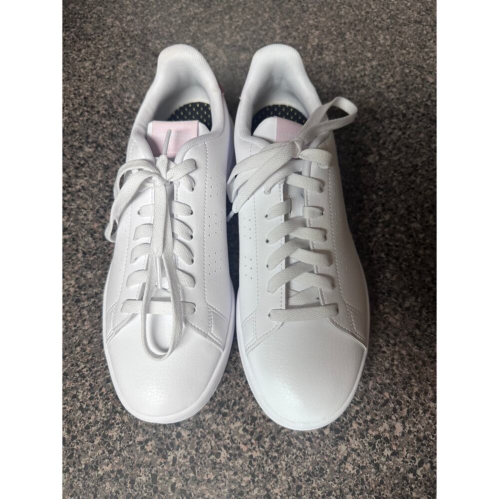 Adidas Advantage Court Sneakers White Pink Cloudfoam Women’s Size 8.5